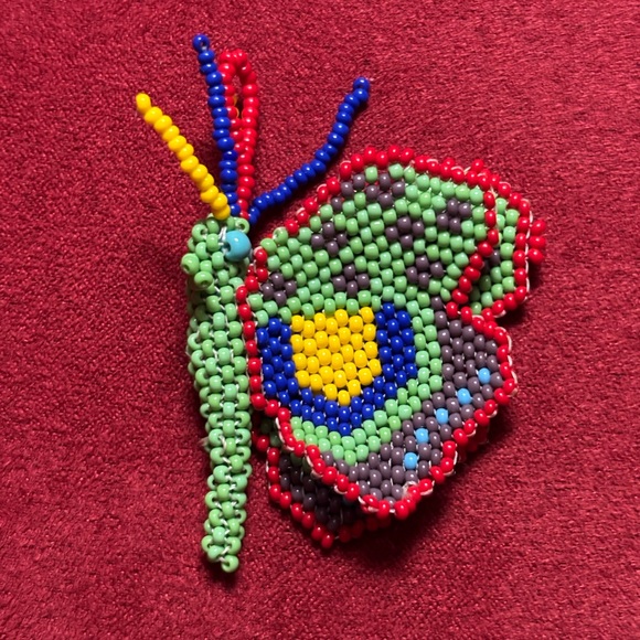 Colorful Beaded Butterfly Ornament NWOT - Picture 3 of 7